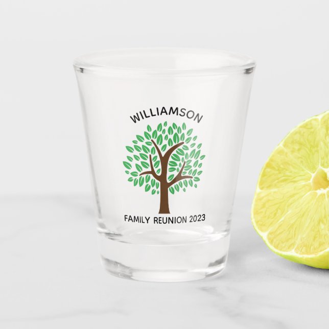 Verre A Shot Garde personnalisée de l'arbre de réunion de famil (Devant)