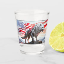 "Gardien de la liberté : le loup patriotique"