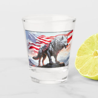 Verre A Shot "Gardien de la liberté : le loup patriotique"