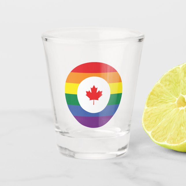 Verre A Shot Gay pride canadien (Devant)