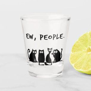 Verre A Shot Gens dégoûtants chats noirs drôles miaou