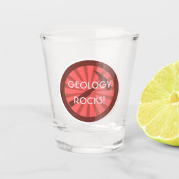 Verre A Shot géologie rocks! Logo Rock Hammer