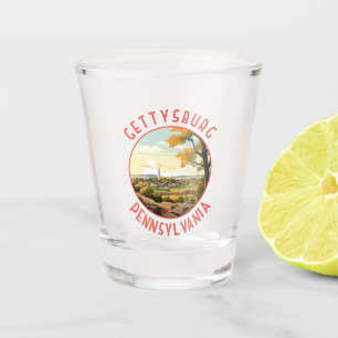Verre A Shot Gettysburg Pennsylvanie Retro Cercle en détresse