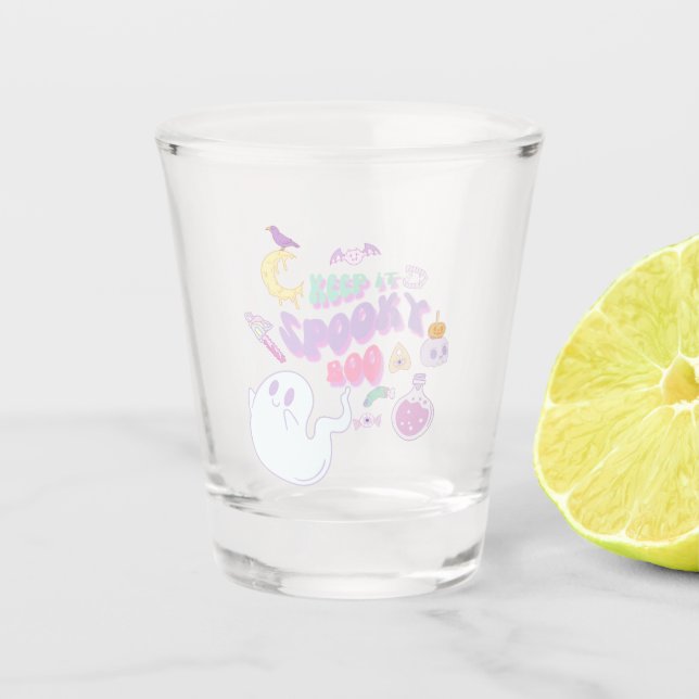 Verre A Shot Ghost & Gang Pastel Éffrayant mignon Halloween (Devant)
