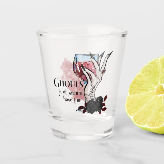 Verre A Shot Ghouls veut juste s'amuser Halloween (Devant)