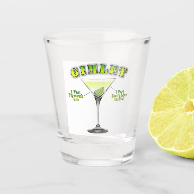 Verre A Shot Gimlet Martini Cocktail Recette Art (Devant)