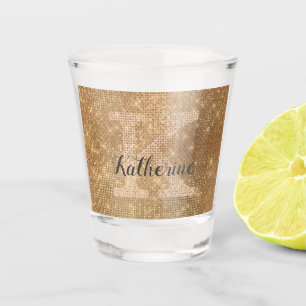 Verre A Shot Girl Gold Diamond Sparkle Fun Chic Monogramme Nom