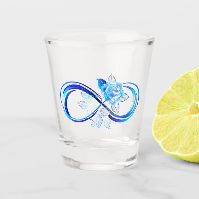 Verre A Shot Glowing infinity with blue rose (Devant)