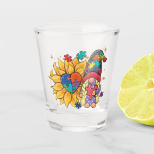 Verre A Shot Gnome mignonne, tournesol et Sensibilisation sur l