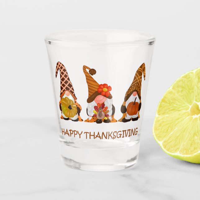 Verre A Shot Gnomes de Thanksgiving Shot Glass (Devant)