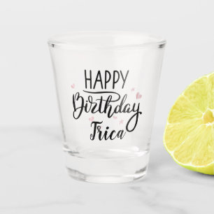 Verre A Shot Gold Rose d'anniversaire personnalisé