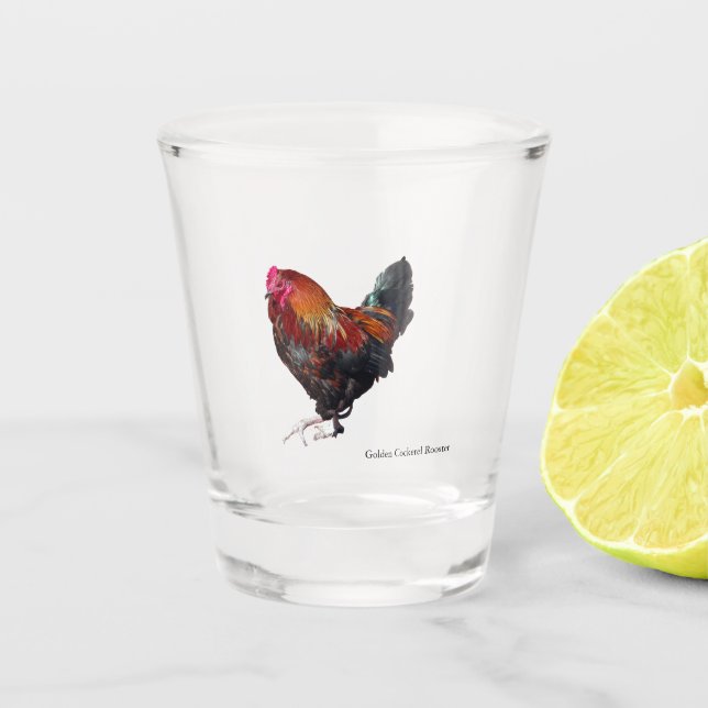 Verre A Shot Golden Cockerel Rooster shot glass (Devant)