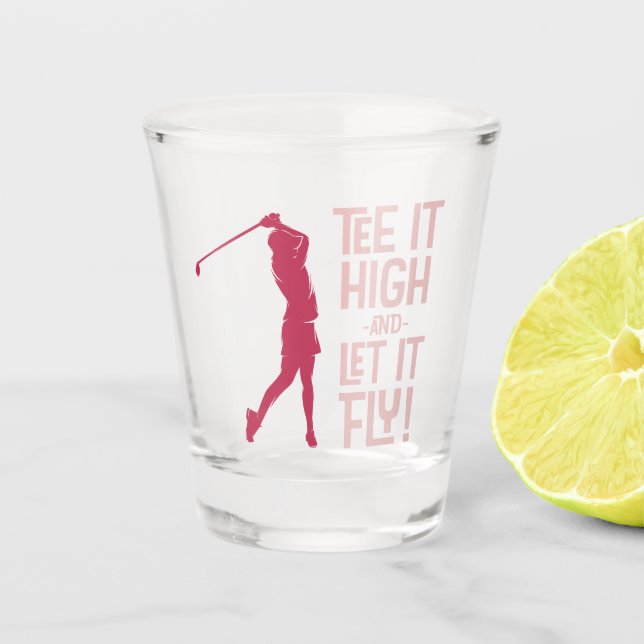 Verre A Shot Golf Funny Sports Teote Citation mignonne Magenta  (Devant)