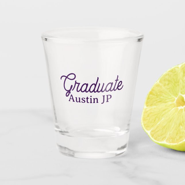 Verre A Shot Graduation name purple simple minimal stylish call (Devant)