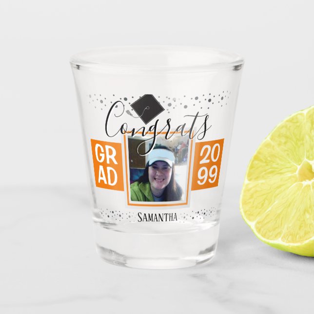 Verre A Shot Graduations Grats Année d'Orange (Devant)