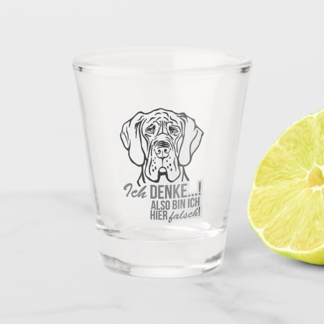 Verre A Shot Grand Danois Allemand Fun (Devant)