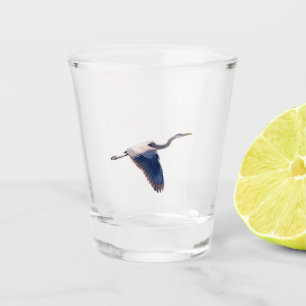 Verre A Shot Grand héron bleu