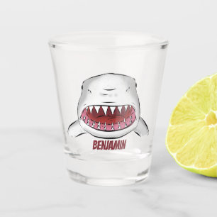 Verre A Shot Grand requin blanc moyen dessin animé