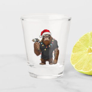 Verre A Shot Grand tatouage de Bigfoot Sasquatch Noël