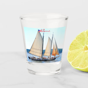 Verre A Shot Grand voilier marchand du Maine naviguant