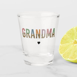 Verre A Shot Grandma multicolore cheetah leopard typographie Ca