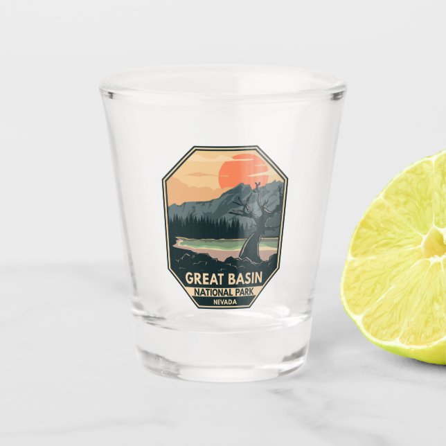 Verre A Shot Great Basin National Park Emblem rétro (Devant)