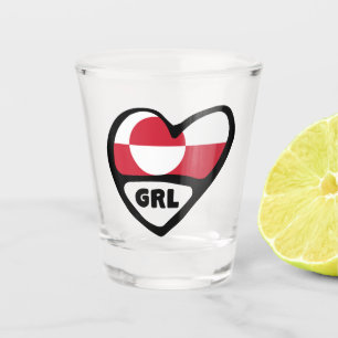 Verre A Shot Groenland Code Pays Coeur Drapeau, GRL