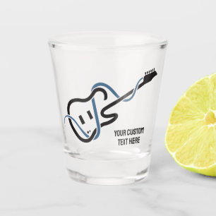 Verre A Shot Guitare stylisée de texte personnalisé