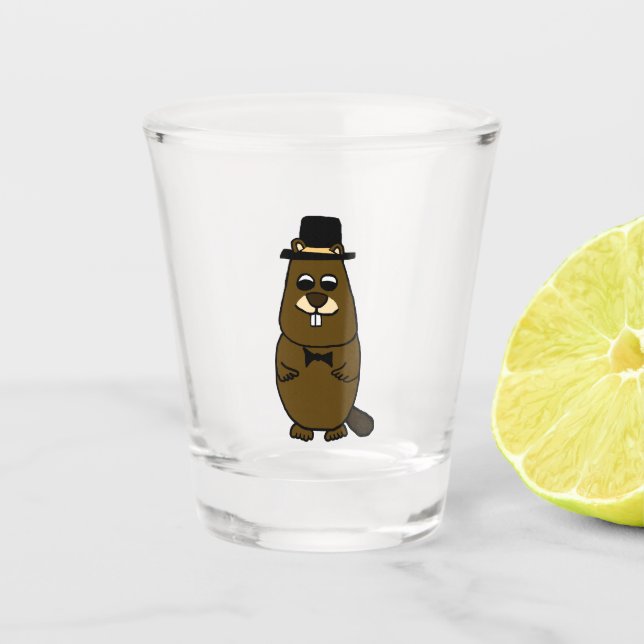Verre A Shot Habille Groundhog (Devant)