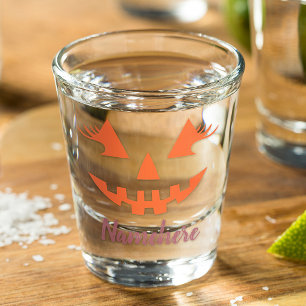 Verre A Shot Halloween Citrouille Jack-o'-lantern fille personn