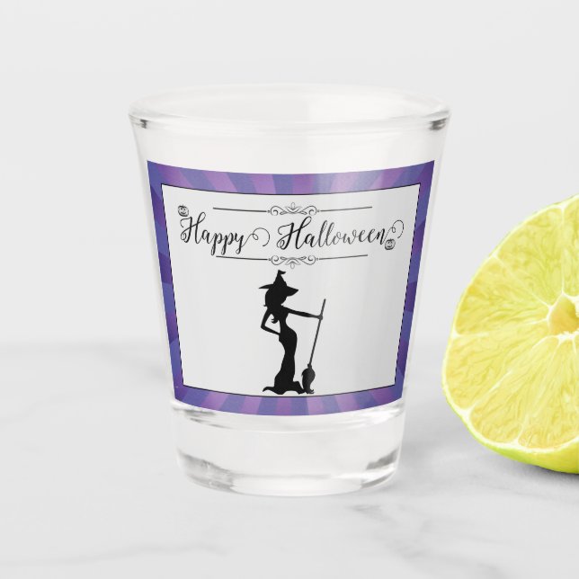 Verre A Shot Halloween sorcière violette Starburst (Devant)