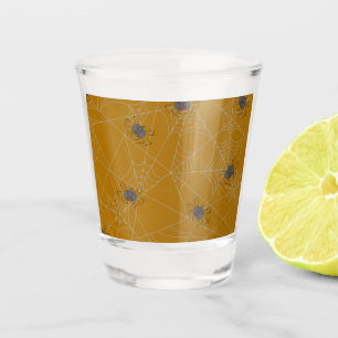 Verre A Shot Halloween spiders web and pumpkins