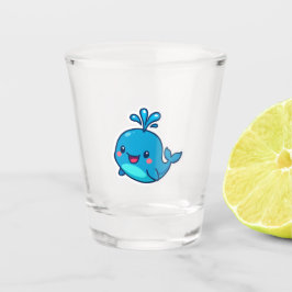 Verre A Shot Happy Kawaii Baleine Sticker - mignon ami Océan