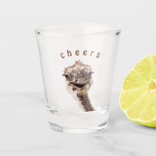 Verre A Shot Happy Ostrich - Drôle - Smile Please - Cheveux