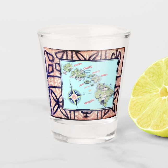 Verre A Shot Hawaii Tapa (Devant)