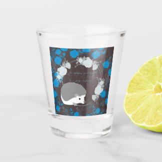 Verre A Shot hérisson, fleur de vie, bleu, mandala,zen,chakra