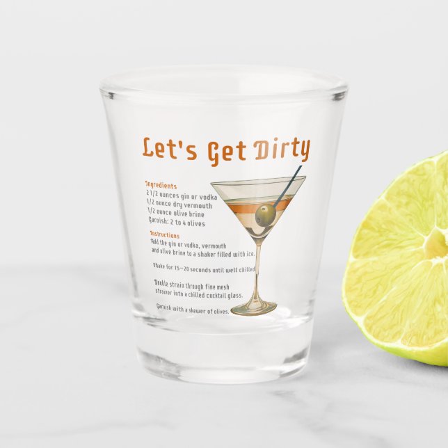 Verre A Shot Heure de cocktail Obtenons une recette de martini  (Devant)