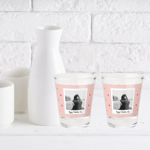Verre A Shot Heureuse Sainte-Valentin Coeur rose et rouge C