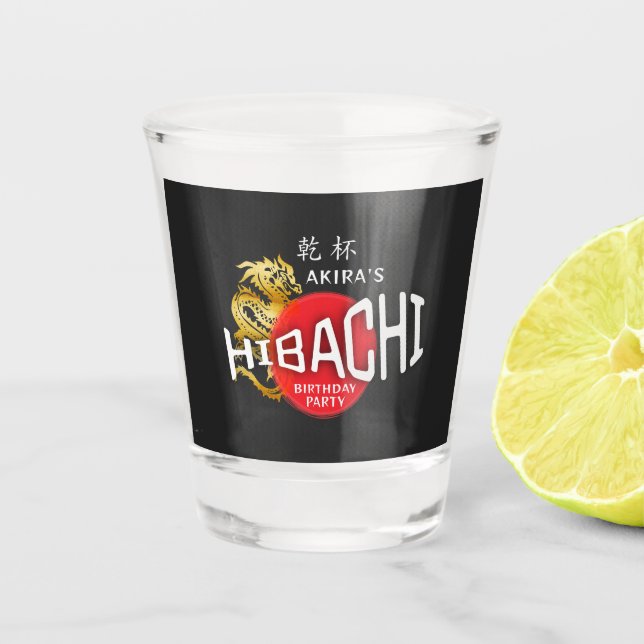 Verre A Shot Hibachi Chef Japanese BBQ Sushi Dragon Birthday (Devant)