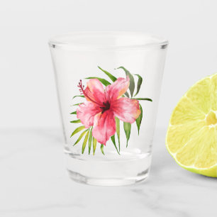 Verre A Shot Hibiscus tropical Palm Luau
