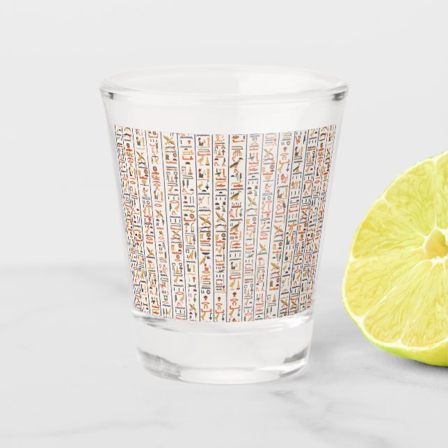 Verre A Shot hiéroglyphes de l'ancienne égypte motif histo (Devant)