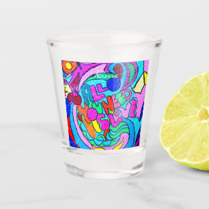 Verre A Shot Hippie paix super et amour Thunder_Cove