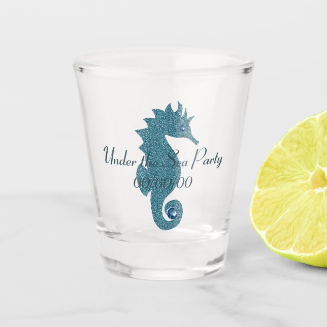 Verre A Shot Hippocampe tacheté bleu (Devant)