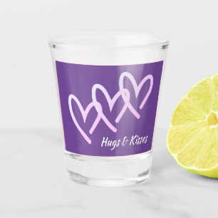Verre A Shot Hugs & Baisers Purple Coeur Tir