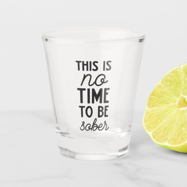 Verre A Shot humoristique sobre mot art boire (Devant)