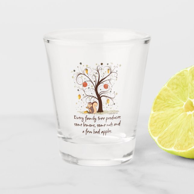 Verre A Shot Humour d'arbre généalogique (Devant)