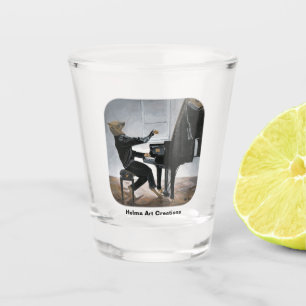 Verre A Shot Hyena Piano Music Player Imaginaire Art Shot Glass