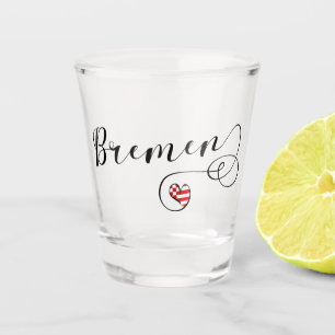 Verre A Shot I Love Bremen, Drapeau de Brême, Allemagne