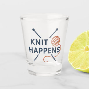 Verre A Shot Il arrive qu'on tricote Une plaisanterie de tricot