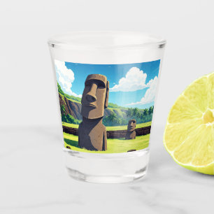 Verre A Shot Île de Pâques Chili Moai Voyage